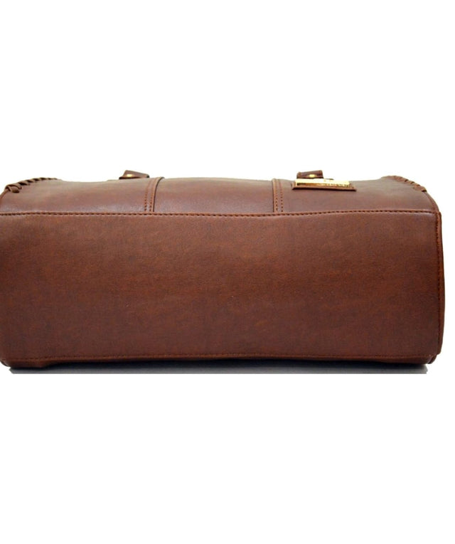 Raghna Classic Brown Faux Leather Handbag - Elegant Everyday Tote