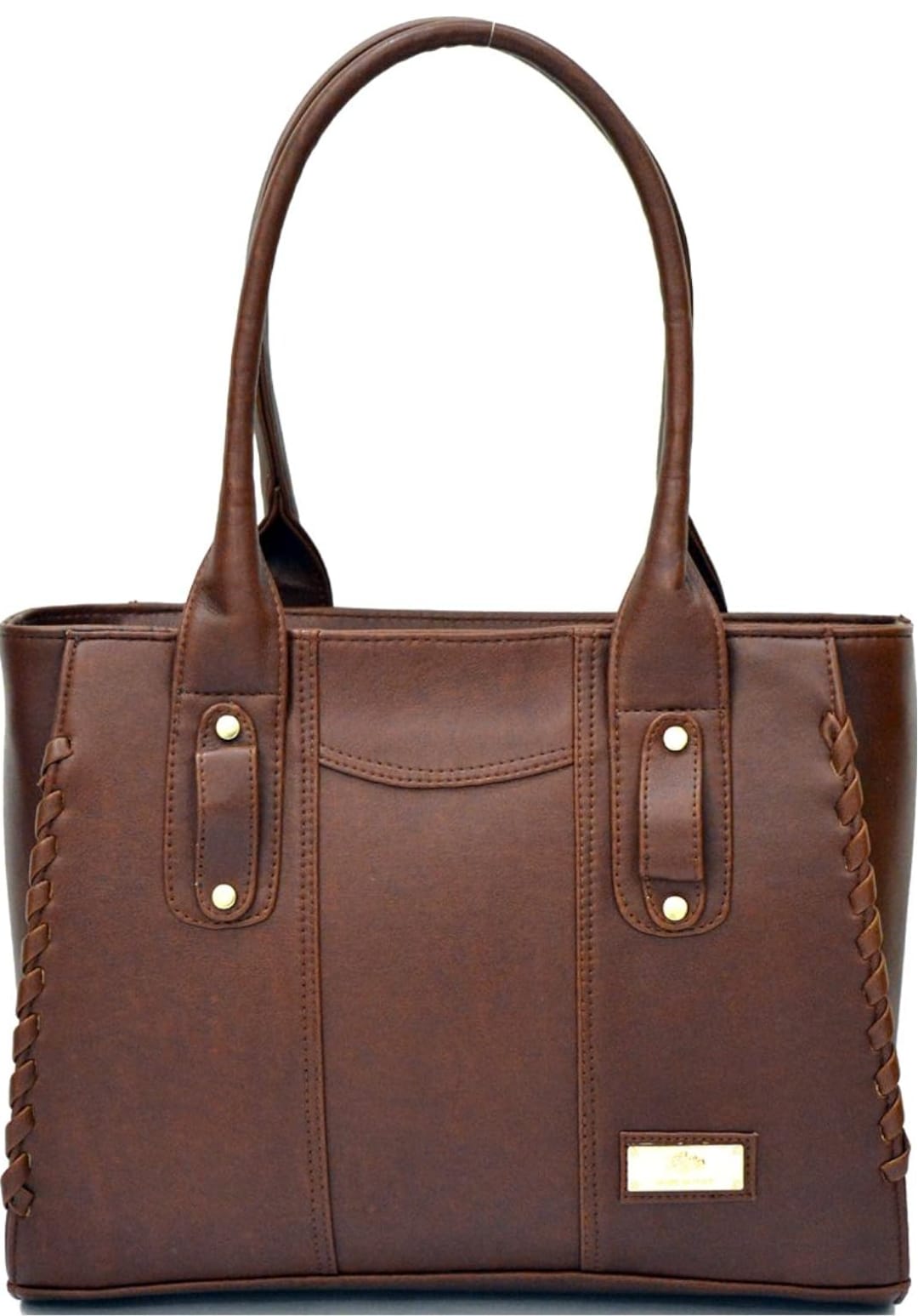 Raghna Classic Brown Faux Leather Handbag - Elegant Everyday Tote